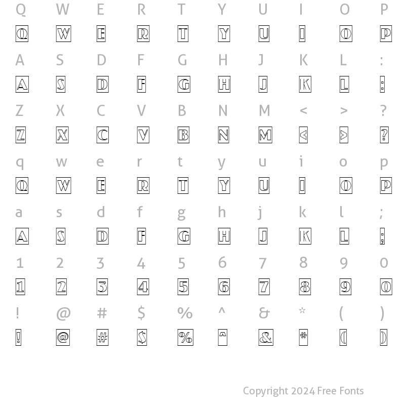 Character Map of a_JasperCmOtl Regular