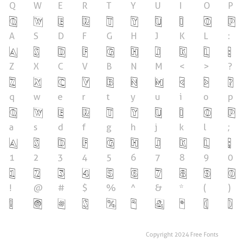 Character Map of a_JasperCmOtlDn Regular