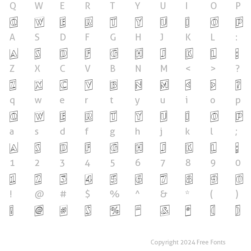 Character Map of a_JasperCmOtlUp Regular