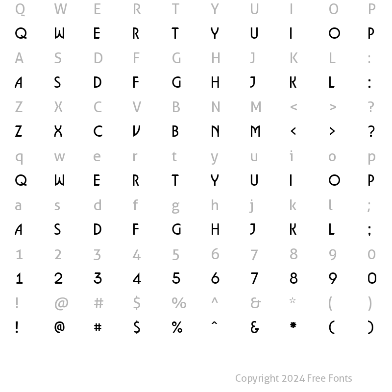 Character Map of a_Lancet Regular