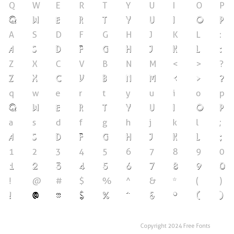 Character Map of a_Lancet3Dxtr Regular