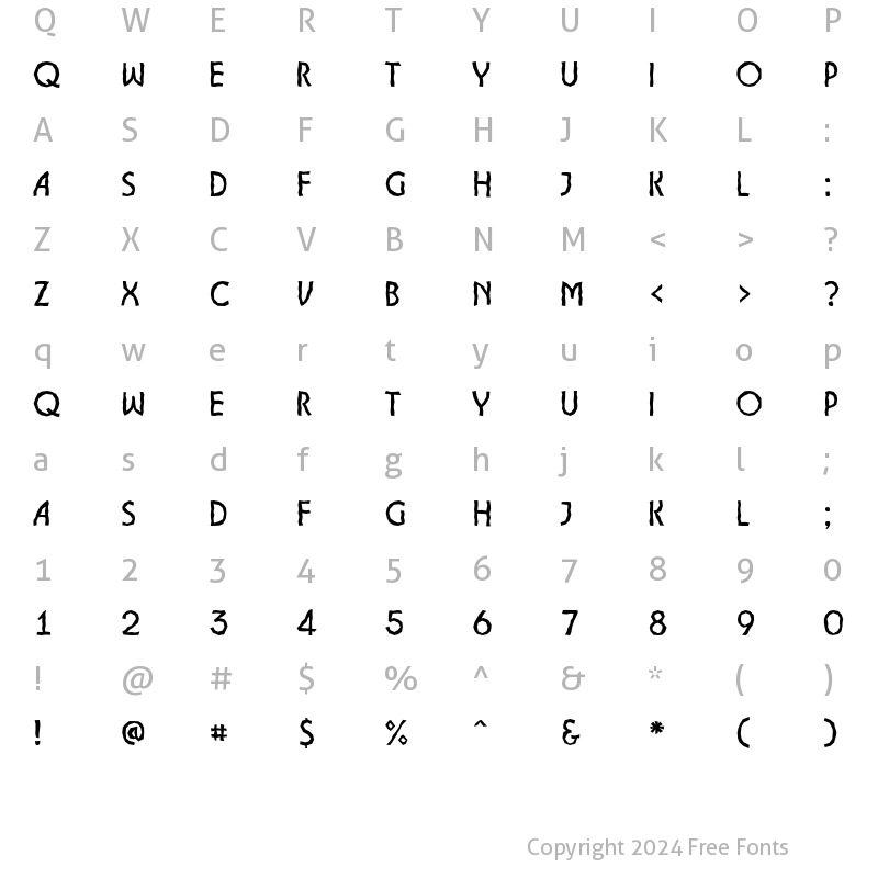 Character Map of a_LancetBrk Regular