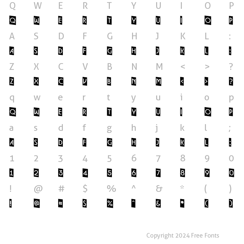 Character Map of a_LancetCmDn Regular