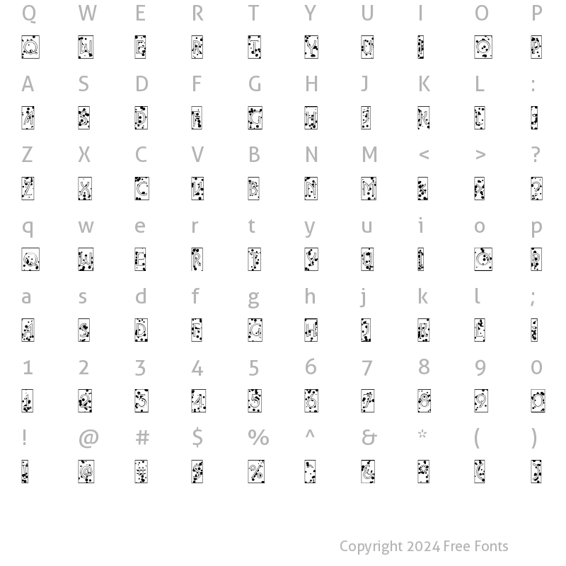 Character Map of a_LancetCmIkbl Regular