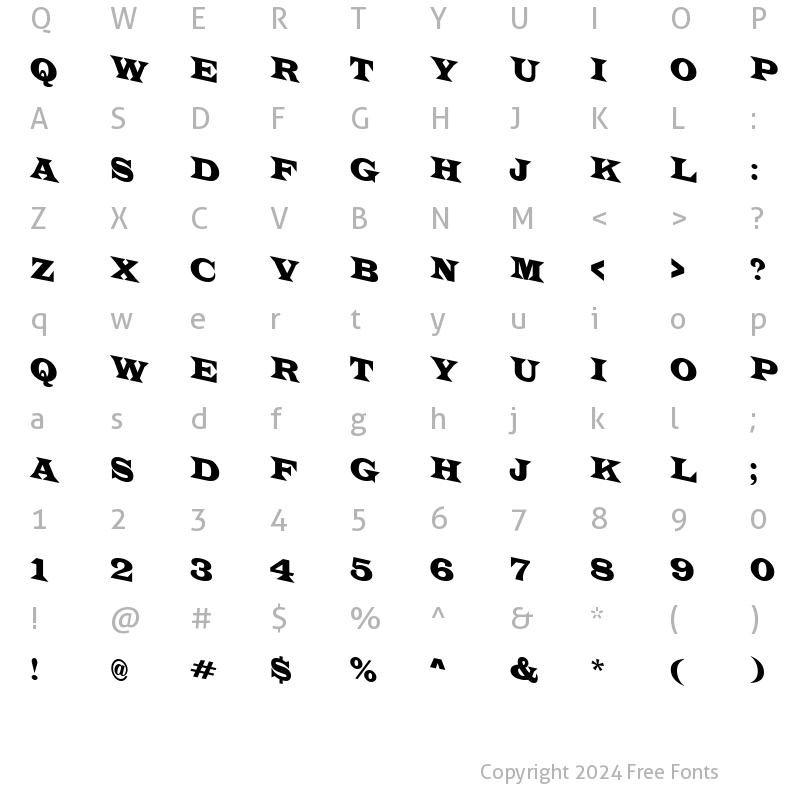 Character Map of a_LatinoTitulSpDn Regular