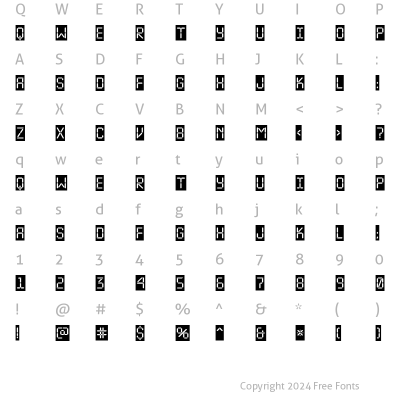 Character Map of a_LCDNovaCm Regular