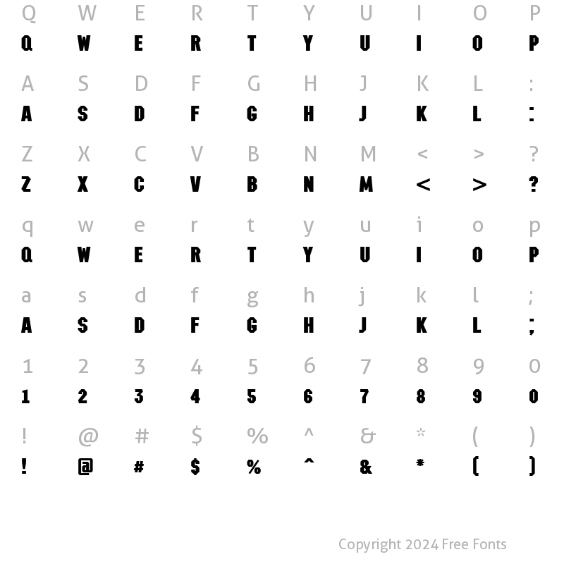 Character Map of a_MachinaNova Bold