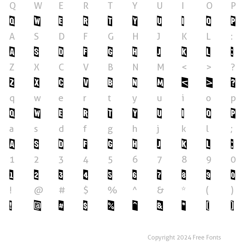 Character Map of a_MachinaNovaCmDn Medium