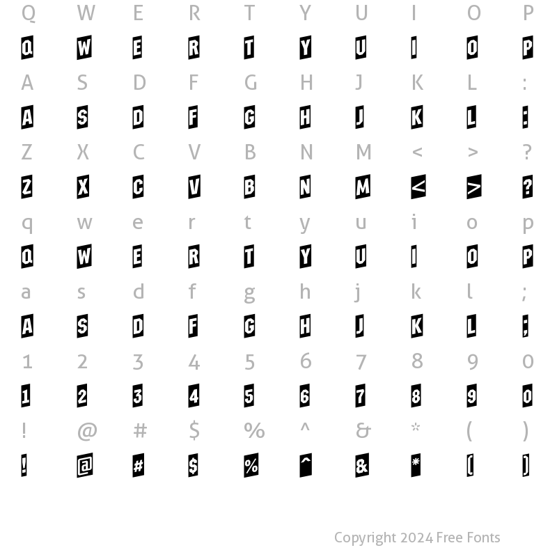 Character Map of a_MachinaNovaCmUp Medium