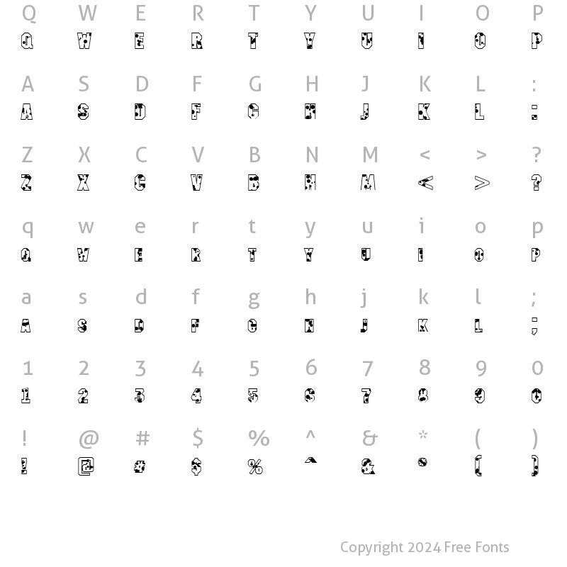 Character Map of a_MachinaNovaDrp Regular