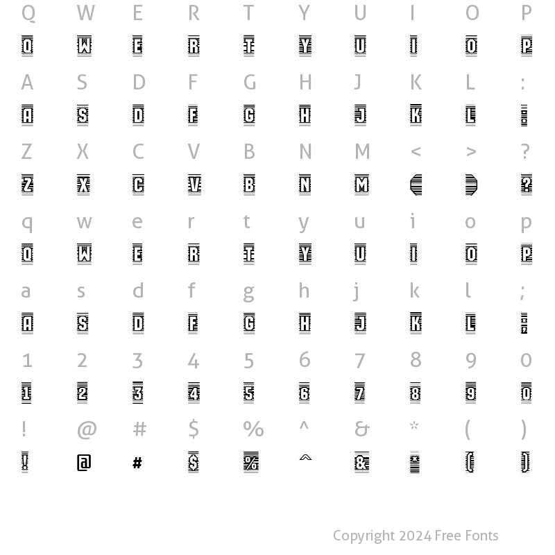 Character Map of a_MachinaOrtoCmLn Normal