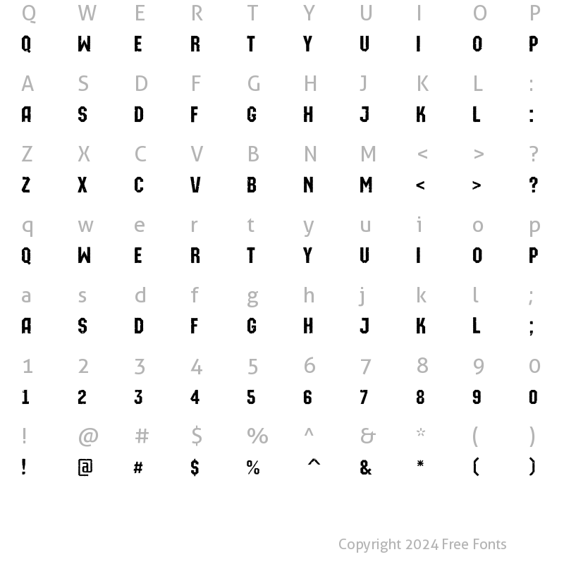 Character Map of a_MachinaOrtoRg&Bt Normal