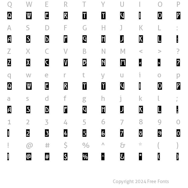 Character Map of a_ModernoCm Regular