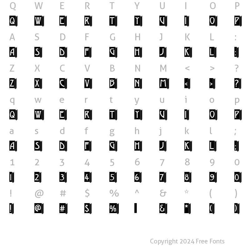 Character Map of a_ModernoEmb Regular