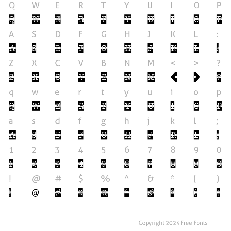 Character Map of a_OldTyperCmDcWStr Regular