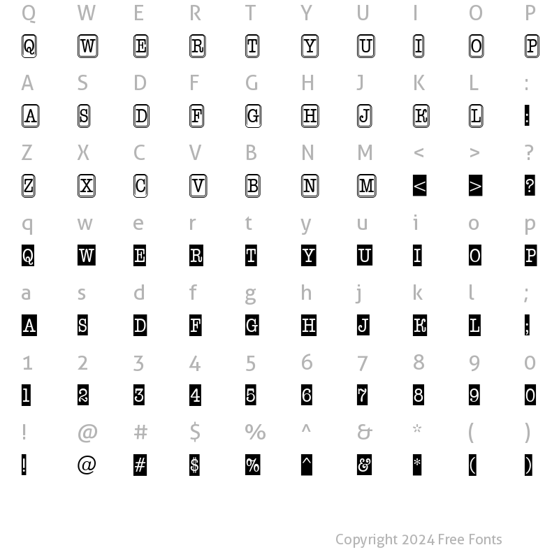 Character Map of a_OldTyperNrCmCmb2 Regular