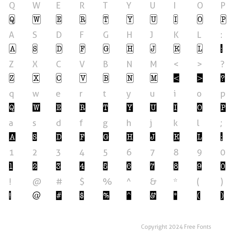 Character Map of a_OldTyperNrCmCmb3 Regular