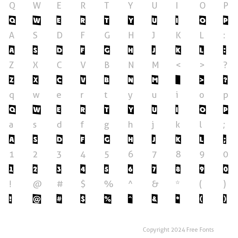 Character Map of a_PlakatCmDn Regular