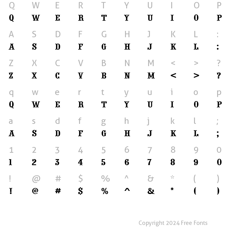 Character Map of a_Presentum Regular