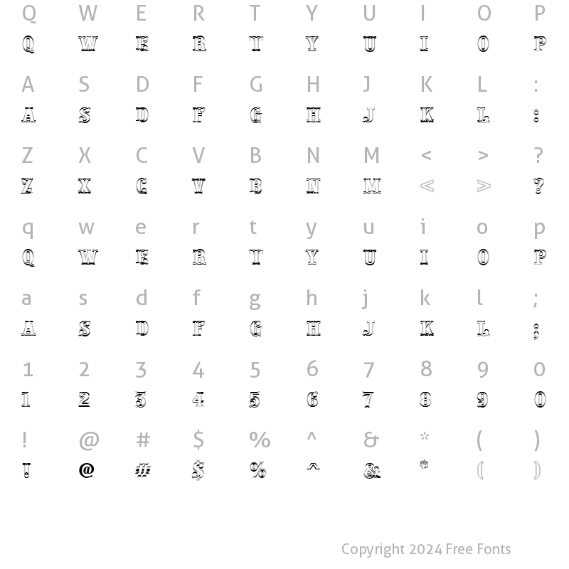 Character Map of a_PresentumDblOtl Regular