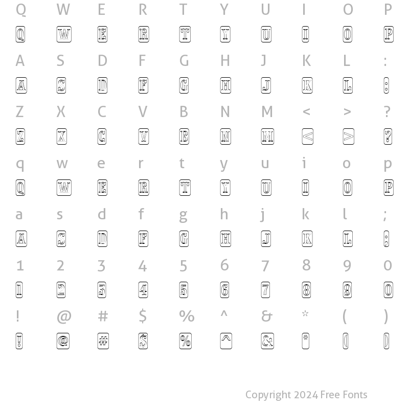 Character Map of a_PresentumNrCmDcOtl Regular