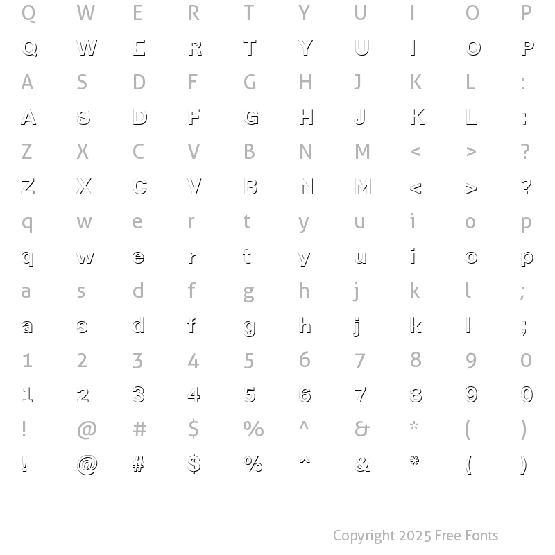 Character Map of a_ReportSans3Dxtr Bold