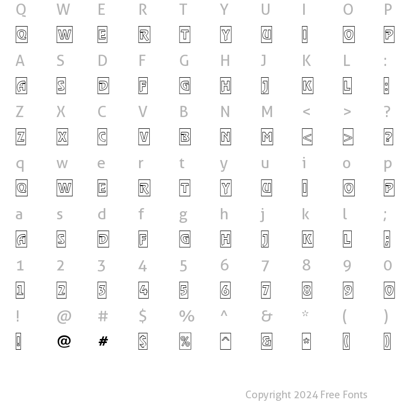 Character Map of a_RewinderTitulCmOtl Regular