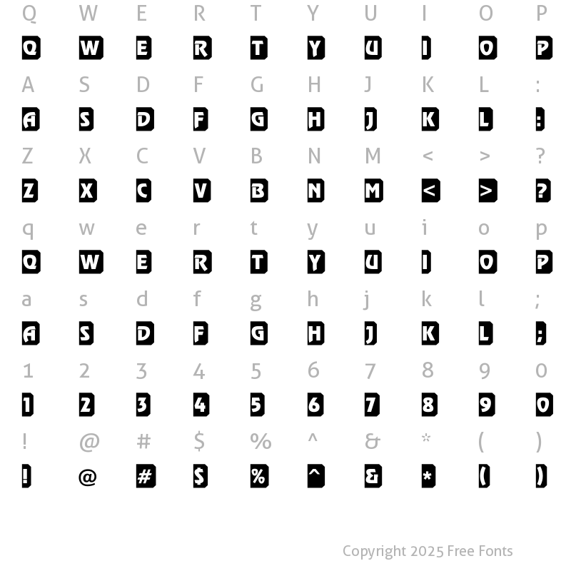 Character Map of a_RewinderTtl3DTumba Regular