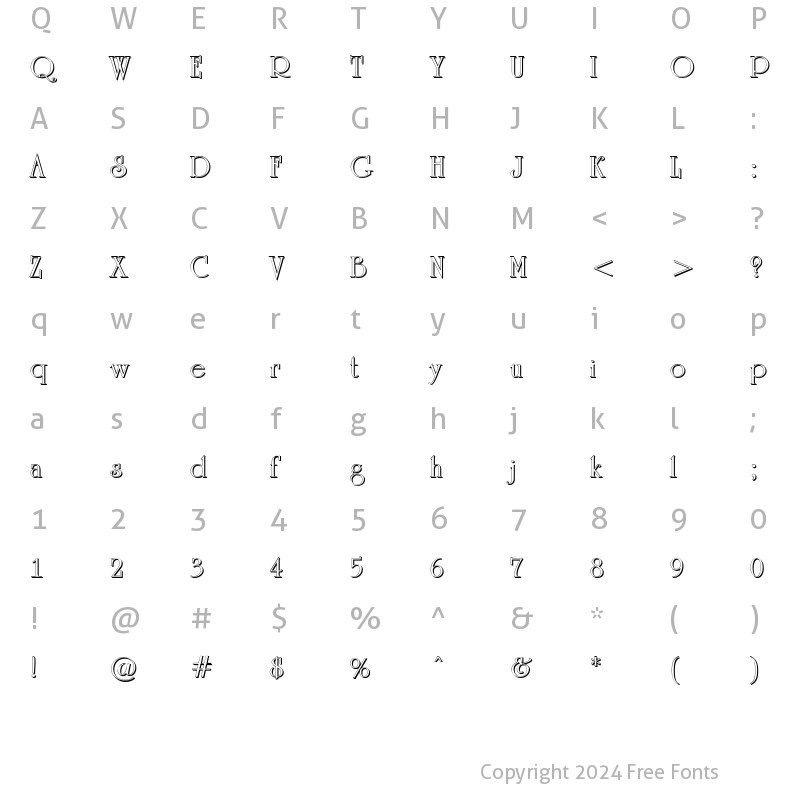 Character Map of a_RomanusSh Regular