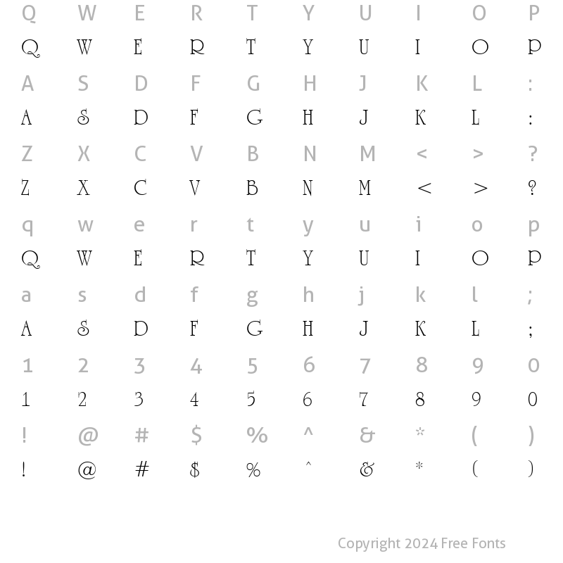 Character Map of a_RomanusTitul Regular