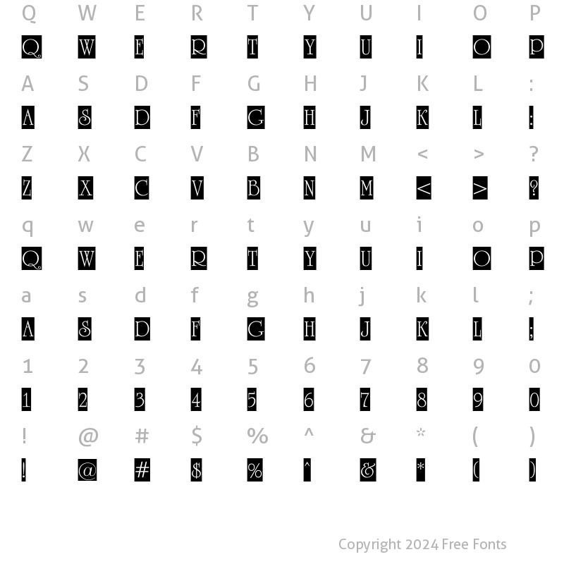 Character Map of a_RomanusTitulCm Regular