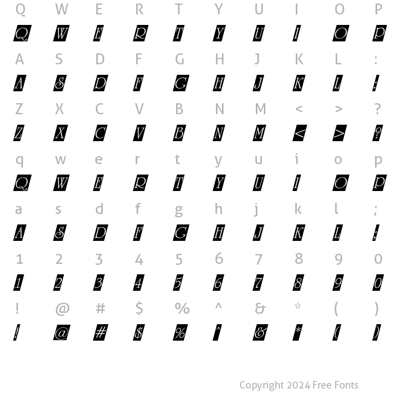 Character Map of a_RomanusTitulCmDino Regular