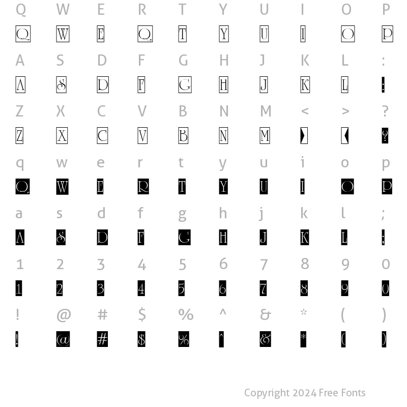 Character Map of a_RomanusTtlCmD1Cb Regular