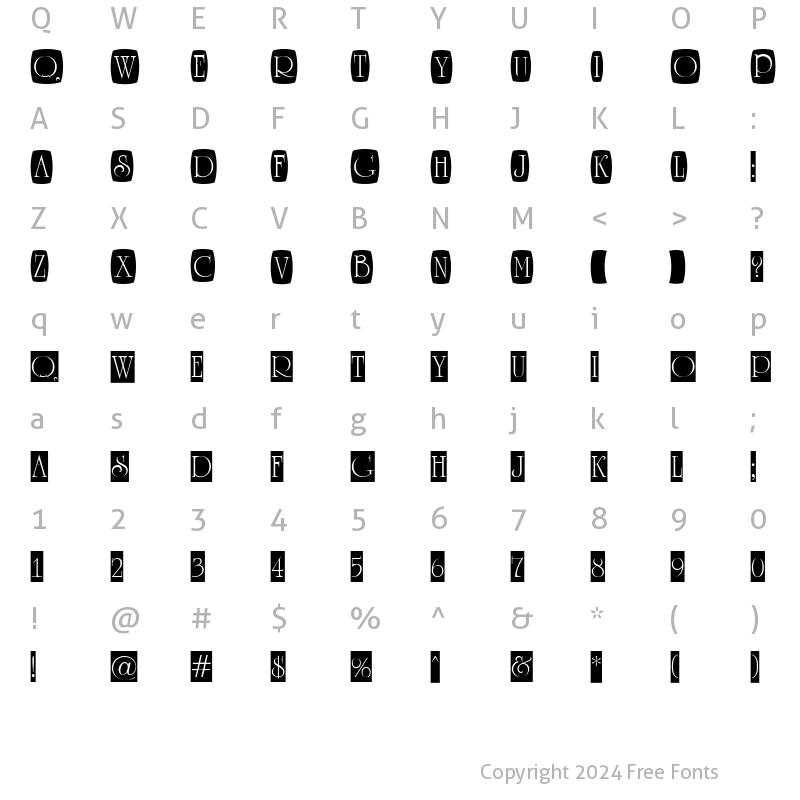 Character Map of a_RomanusTtlCmD2Cb Regular