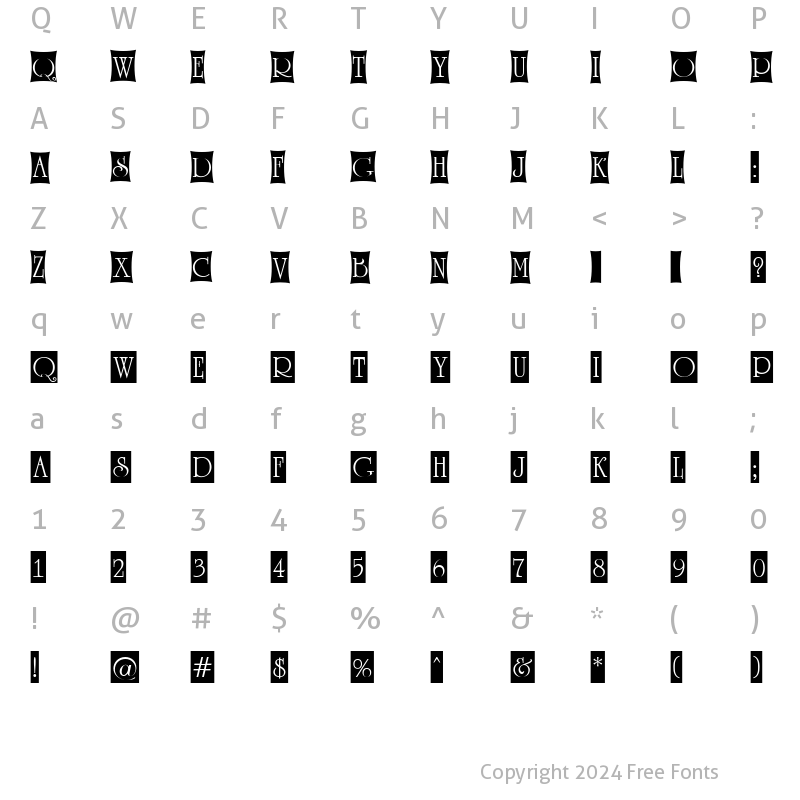 Character Map of a_RomanusTtlCmD4Cb Regular