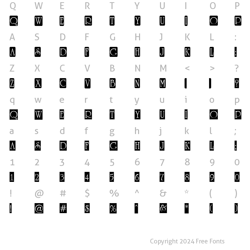 Character Map of a_RomanusTtlCmD5Cb Regular