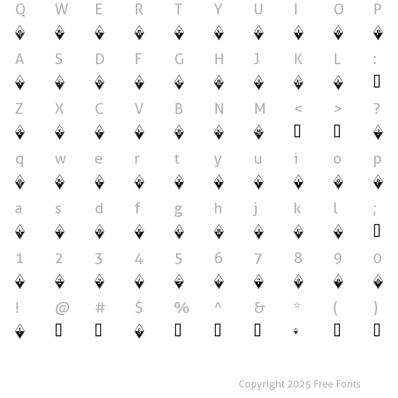 Character Map of a_RombyB&W Regular