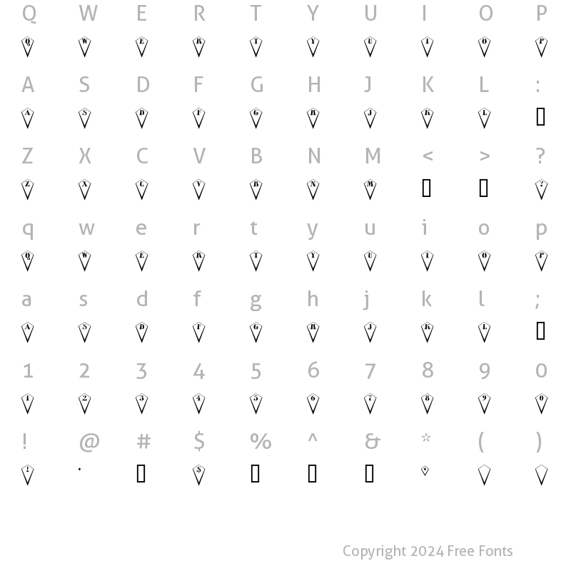 Character Map of a_RombyOtlDn3D Regular