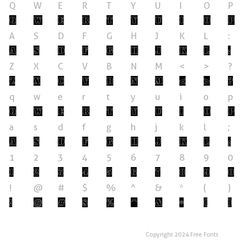 Character Map of a_SignboardTitulCmGr Regular