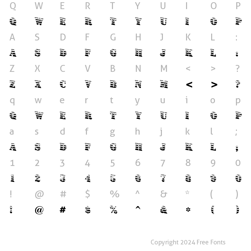 Character Map of a_SignboardTitulGrdDn Regular