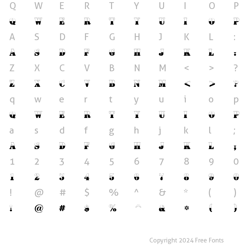 Character Map of a_SignboardTitulNrB&W Regular