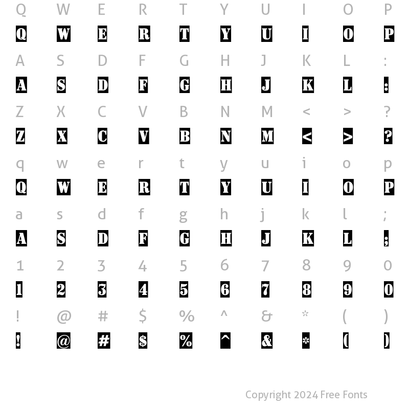 Character Map of a_SignboardTitulNrCm Regular