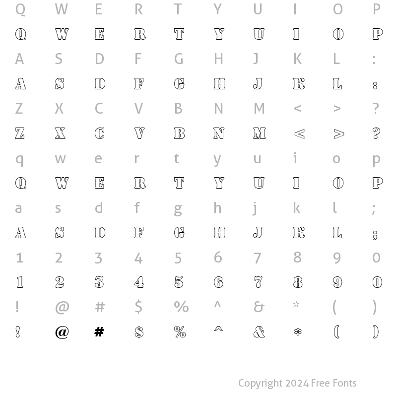 Character Map of a_SignboardTitulOtl Regular