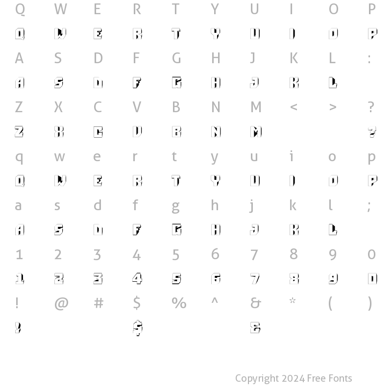 Character Map of a_Simpler3DCut Regular