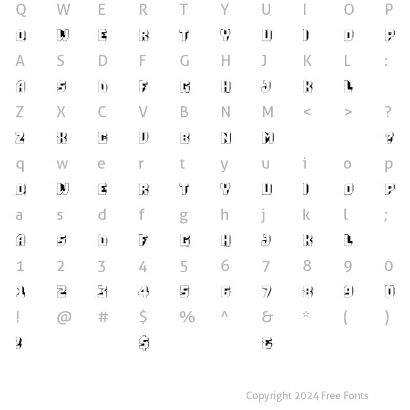 Character Map of a_Simpler3DRgh Regular