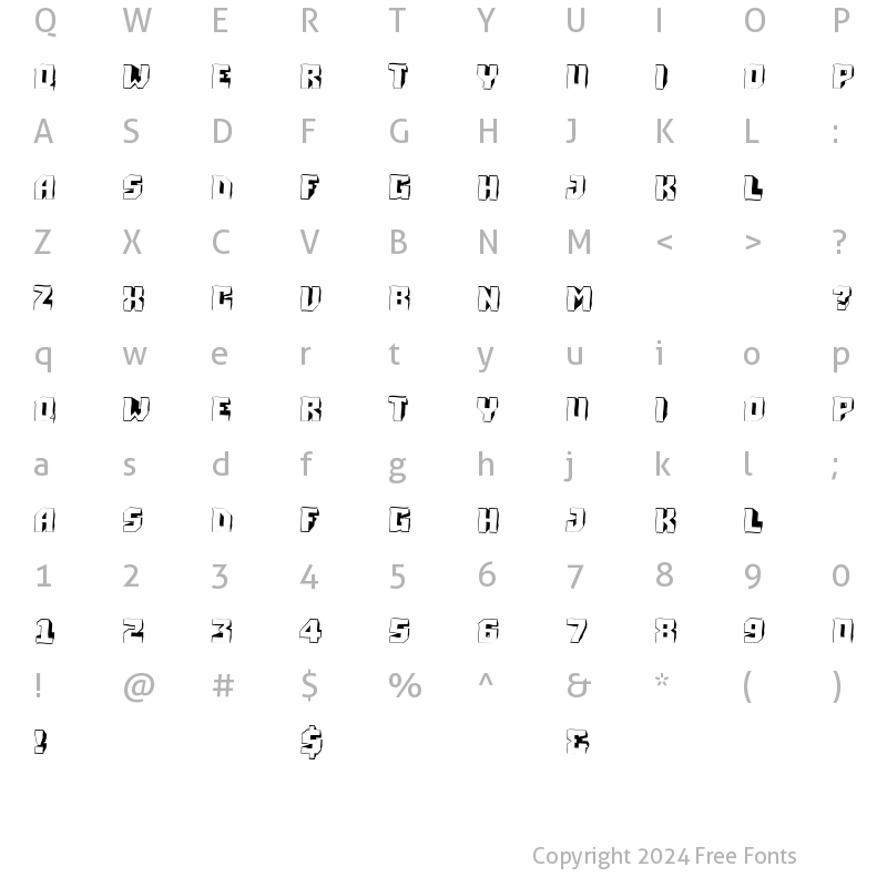 Character Map of a_Simpler3DWv Regular