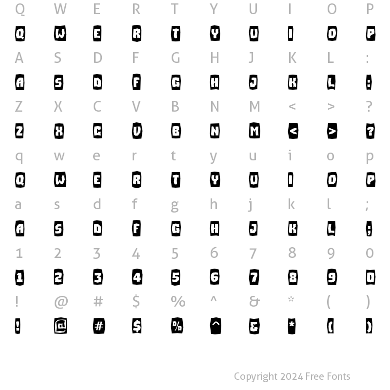 Character Map of a_SimplerCmBrk Bold