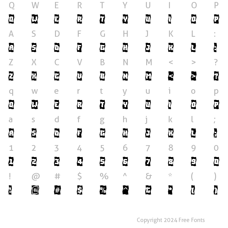 Character Map of a_SimplerCmFld Bold