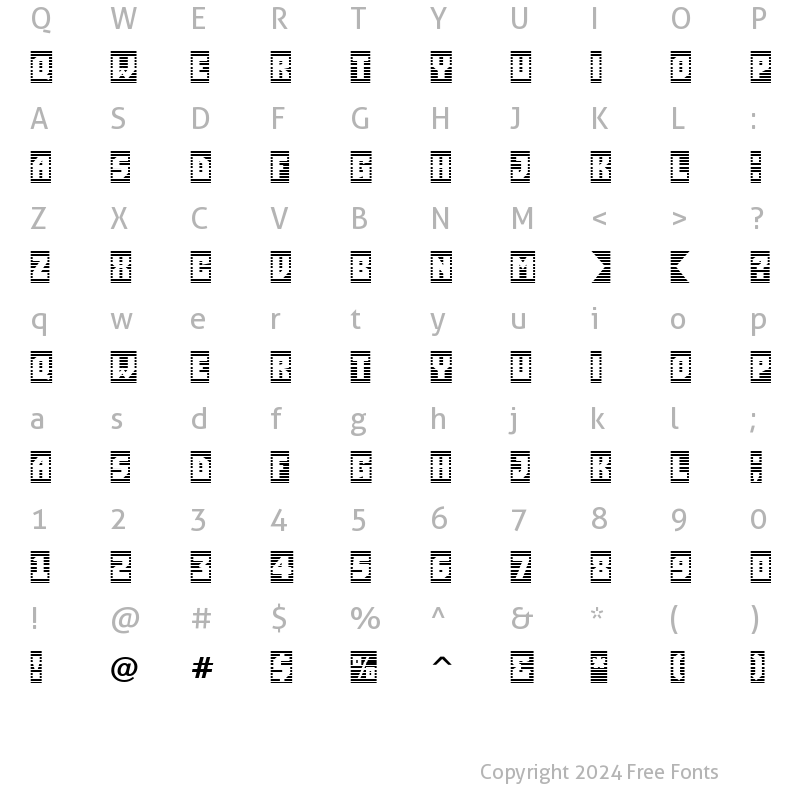 Character Map of a_SimplerCmStrpHl Regular