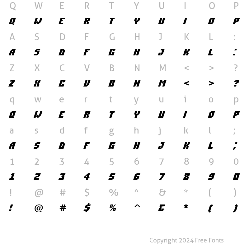 Character Map of a_SimplerDnm Regular